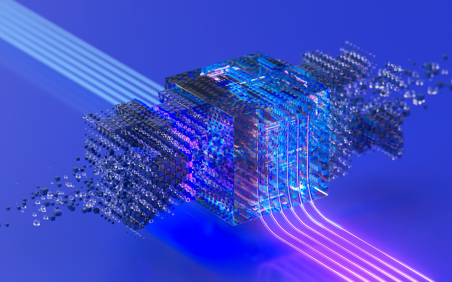 Data Flow And Digital Technology. Concept for concepts of innovation, AI, cloud technology, data technology, the data-verse, big data, data science, business intelligence, data lakes and cybersecurity